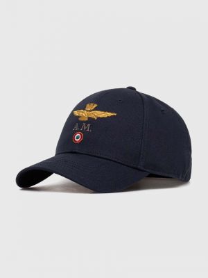 Хлопковая кепка с аппликацией Aeronautica Militare синяя