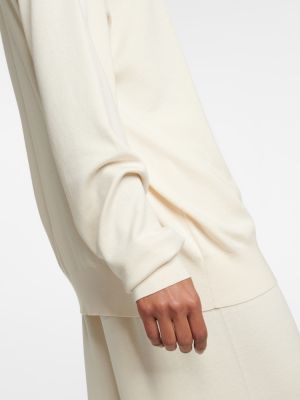 Bavlnený hodvábny sveter The Row biela