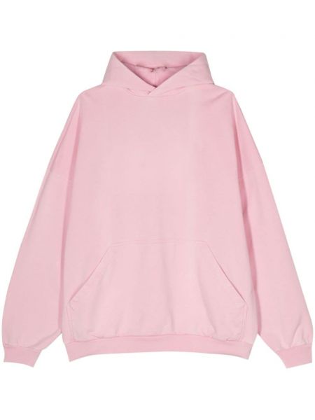 Pamučna hoodie s kapuljačom Balenciaga ružičasta