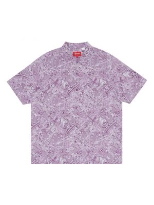 Рубашка с коротким рукавом Supreme фиолетовая