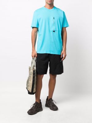 Camiseta con cremallera con bolsillos Stone Island azul