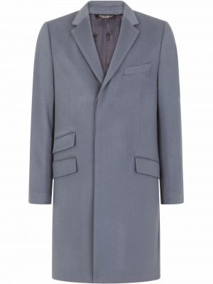 Кашмирено палто Dolce & Gabbana синьо