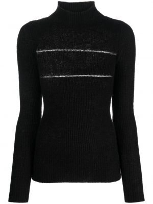 Прозрачен плетен пуловер черно Msgm