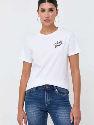 Памучна тениска Silvian Heach бяло