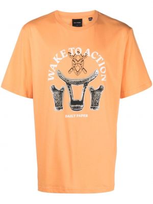 T-shirt di cotone Daily Paper arancione