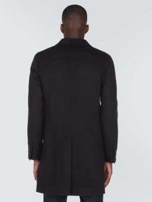 Μάλλινο παλτό κασμίρ Zegna μαύρο