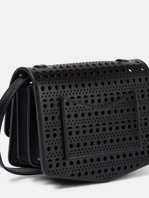 Kožna crossbody torbica Alaã¯a crna