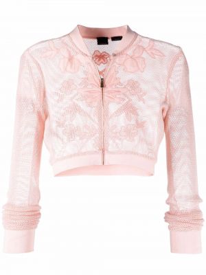 Mesh floral lang jakke Pinko rosa