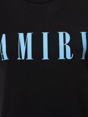 Camiseta de algodón con estampado de tela jersey Amiri negro