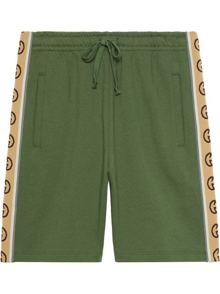 Pantalones cortos deportivos a rayas Gucci verde