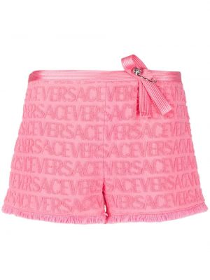 Pantaloni scurți cu funde Versace roz