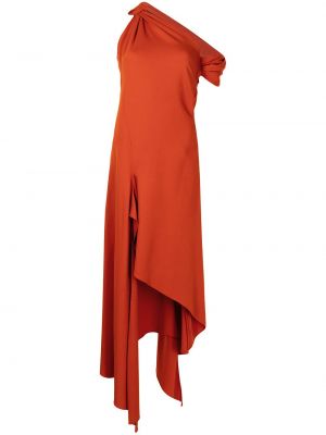 Vestido de cóctel drapeado Monse naranja