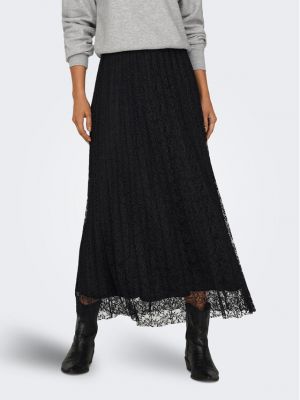 Plisovaná priliehavá dlhá sukňa Only čierna