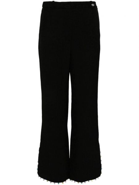 Slim fit ravne hlače s cvetličnim vzorcem Ports 1961 črna