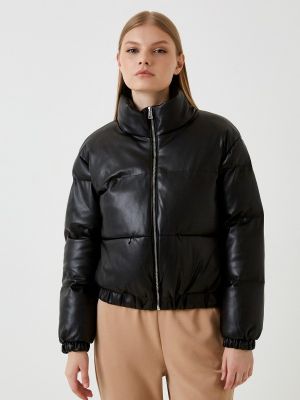 Утепленная кожаная куртка Belucci черная