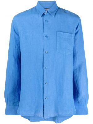 Chemise en lin avec manches longues Vilebrequin bleu