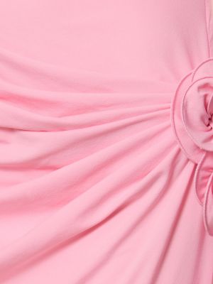 Drapírozott jersey hosszú ruha Magda Butrym rózsaszín