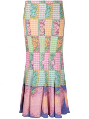 Maxi φούστα με σχέδιο Erl ροζ