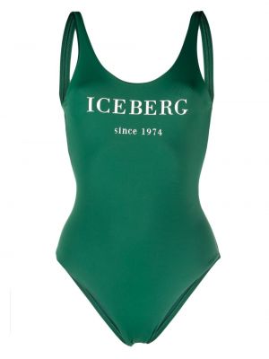 Costume intero con stampa Iceberg verde