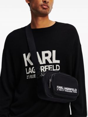 Umhängetasche mit print Karl Lagerfeld schwarz
