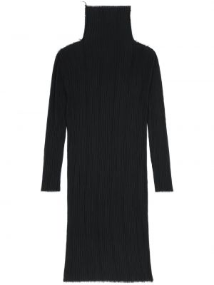 Midi obleka z dolgimi rokavi Mm6 Maison Margiela črna