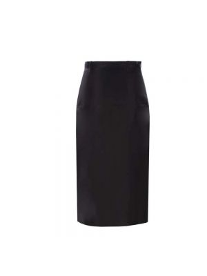 Jedwabna haftowana spódnica midi Gucci czarna