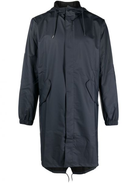 Kabát na zip s kapucí Rains modrý