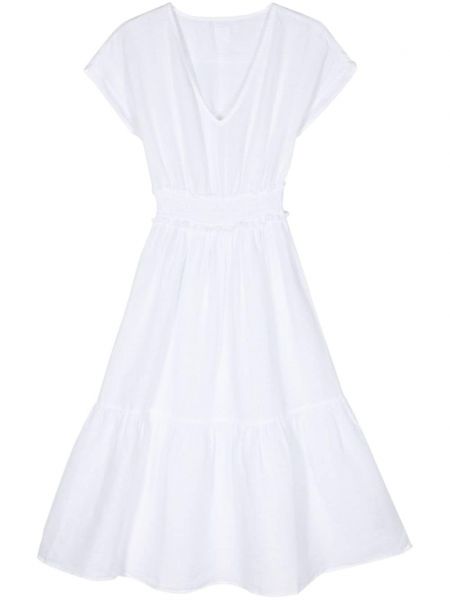 Λινή μίντι φόρεμα 120% Lino λευκό