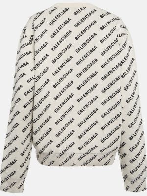 Bombažni pulover Balenciaga bela
