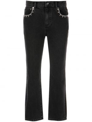 Klasické bavlněné skinny džíny s páskem Milly - černá