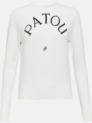 Jersey de lana de tela jersey Patou blanco