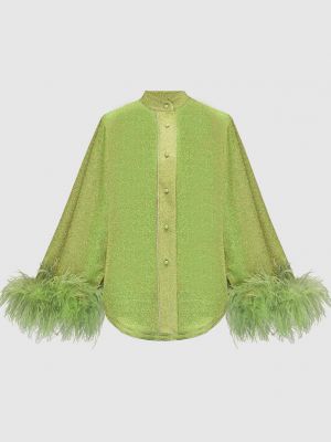 Блузка с перьями Oseree зеленая