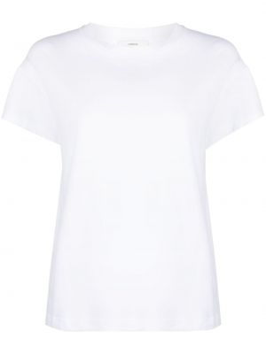 Памучна ленена тениска Vince бяло