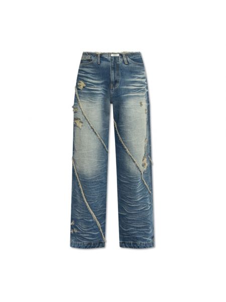 Distressed straight jeans Ader Error blau