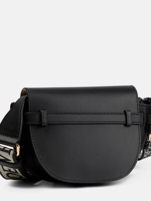 Žakárová kožená kabelka Loewe černá