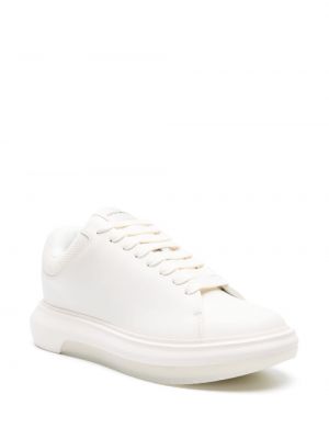 Sneakersy skórzane chunky Emporio Armani białe
