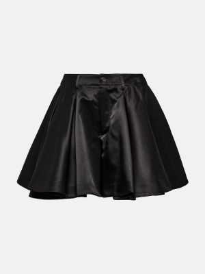 Сатенени шорти с висока талия Noir Kei Ninomiya черно