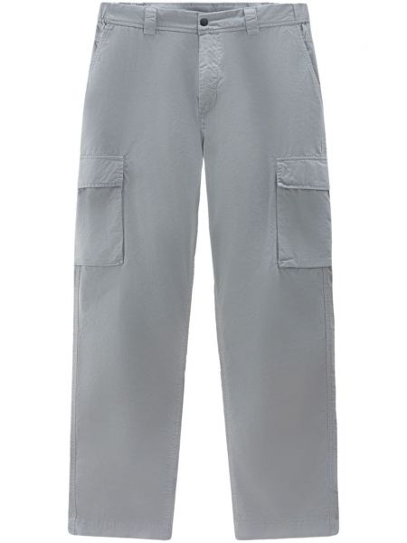 Памучни карго панталони Woolrich сиво