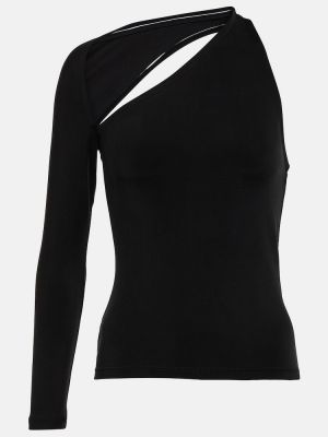Top de tela jersey asimétrico Balenciaga negro