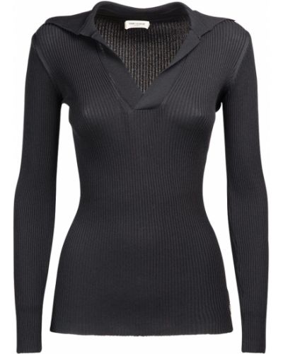 Pletený svetr Saint Laurent černý