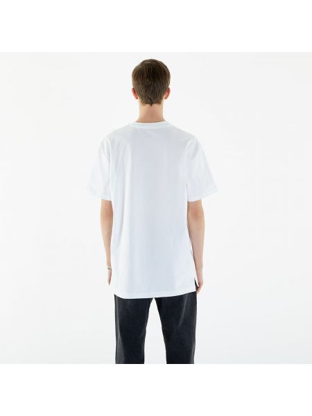 Βαμβακερή μπλούζα σε φαρδιά γραμμή Calvin Klein λευκό