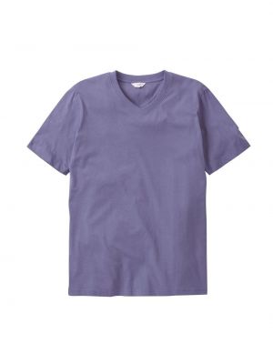 Хлопковая футболка с v-образным вырезом Cotton Traders фиолетовая