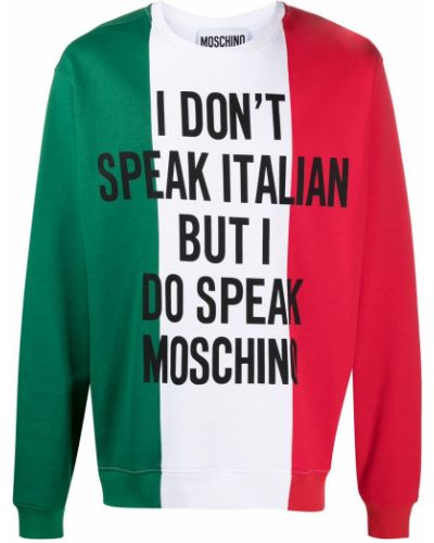 Trykt bomull sweatshirt Moschino rød