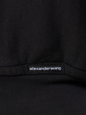 Sudadera con capucha con cremallera de algodón Alexander Wang negro