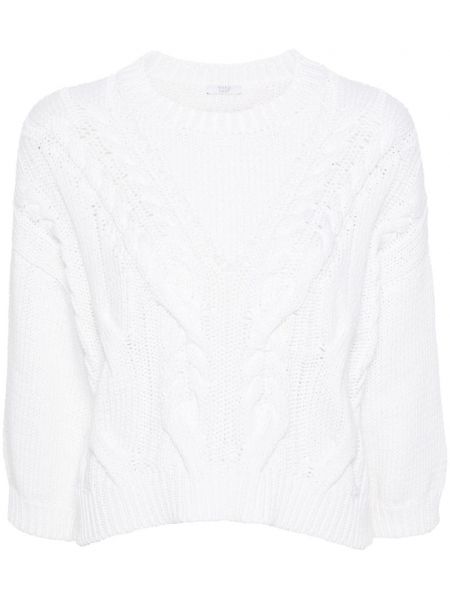 Bavlnený sveter Peserico biela