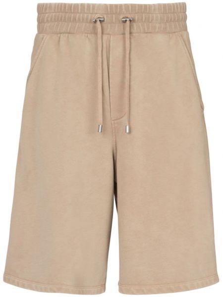 Shorts mit stickerei aus baumwoll Balmain beige