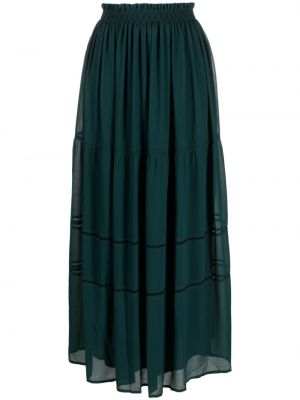 Plisovaná dlhá sukňa See By Chloé zelená