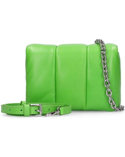 Ватирани кожени чанта за ръка Stand Studio зелено