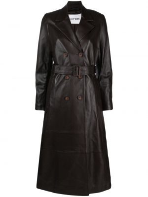 Kožený kabát Ivy & Oak hnedá