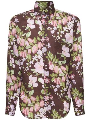 Koszula w kwiatki z lyocellu bawełniana Tom Ford
